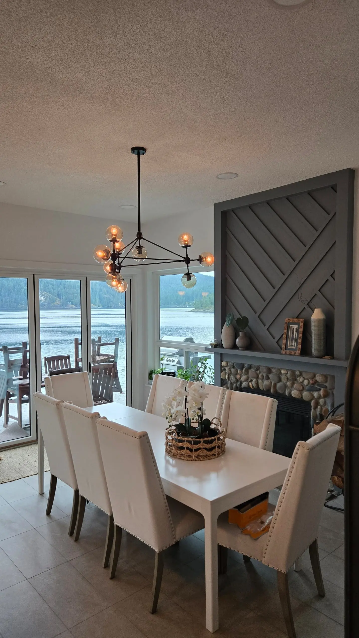 Dining table with a view of the water